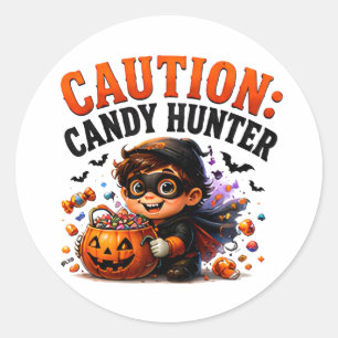 Adesivo 🎃 Caçador de Doces Frase Divertida de Halloween �