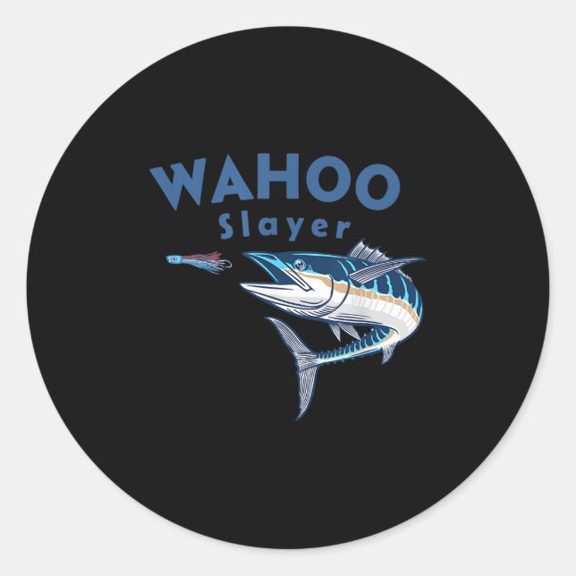 Adesivo Caçador de Wahoo Água Salgada Pesca Wahoo  (Frente)