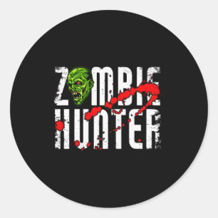 Adesivo Caçador de Zumbi _ Roupas de Halloween Engraçado H