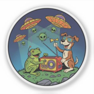 Adesivo Caçadores de Alienígenas Sapo e Cachorro - Rádio C