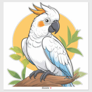 Adesivo Cacatua Branco Colorido