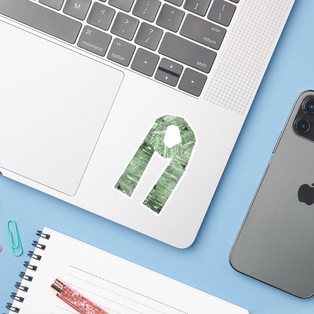 Adesivo cachecol verde (Notebook com iPhone)