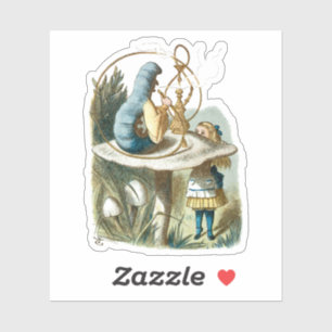 Adesivo Cachimbo de água que fuma Caterpillar no cogumelo