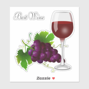 Adesivo Cacho de Uvas e Copo de Vinho