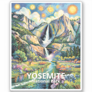Adesivo Cachoeira Colorida da Primavera de Yosemite Hiking