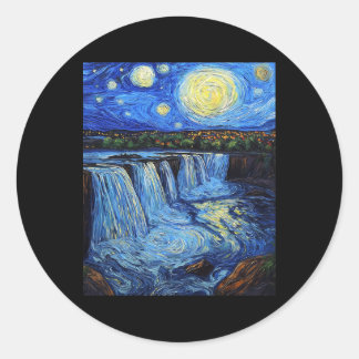 Adesivo Cachoeira de Niagara - Estilo Van Gogh - Noite Est