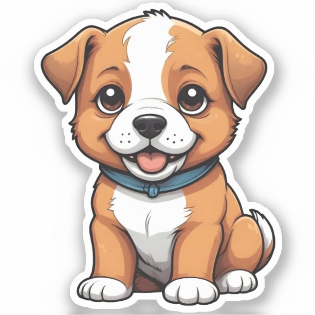 Adesivo Cachorrinho Brincalhão com Língua Para Fora (Frente)