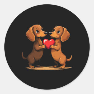 Adesivo Cachorrinho Dachshund Charmoso Coração Para o Dia