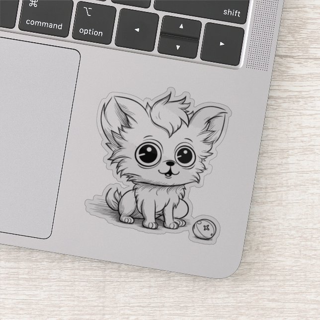 Adesivo Cachorrinho fofo brincando com uma bola (Detalhe)