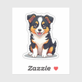 Adesivo Cachorrinho Kawaii Aussie Shepherd – Pose Adormeci