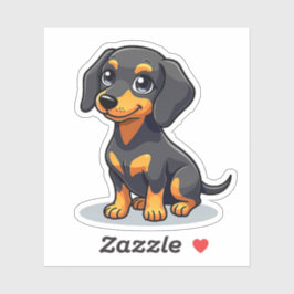 Adesivo Cachorrinho Kawaii Dachshund – Olhos de Coração