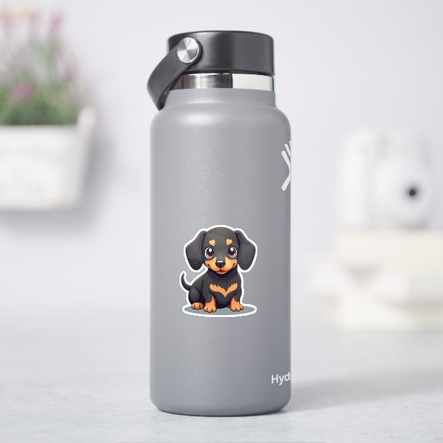 Adesivo Cachorrinho Maroto de Dachshund – Estilo Chibi (HidroFlask)