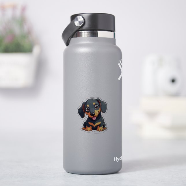 Adesivo Cachorrinho Romântico Kawaii Dachshund – Design Pa (HidroFlask)
