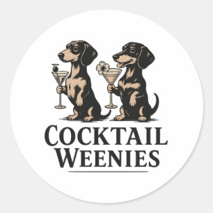 Adesivo Cachorrinhos Dachshund Engraçados para Cocktail