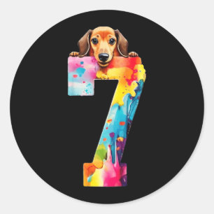 Adesivo Cachorro 7 Anos Dachshund Aniversário