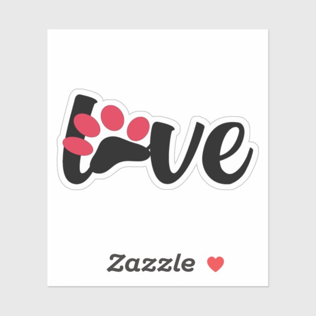 Adesivo Cachorro Adorava Teto, Amante de os animais (Folha)