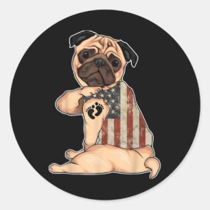 Adesivo Cachorro Amigo Mãe Tatuagem Cachorro Grávida Pug M