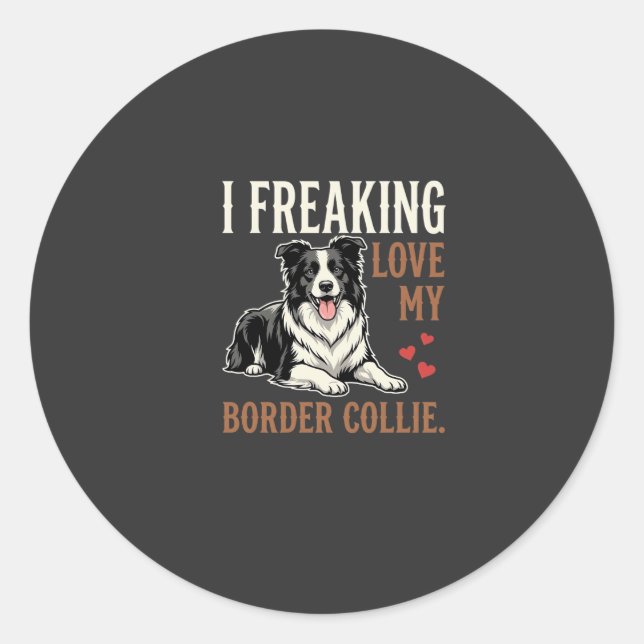 Adesivo Cachorro Amor Border Collie Engraçado (Frente)