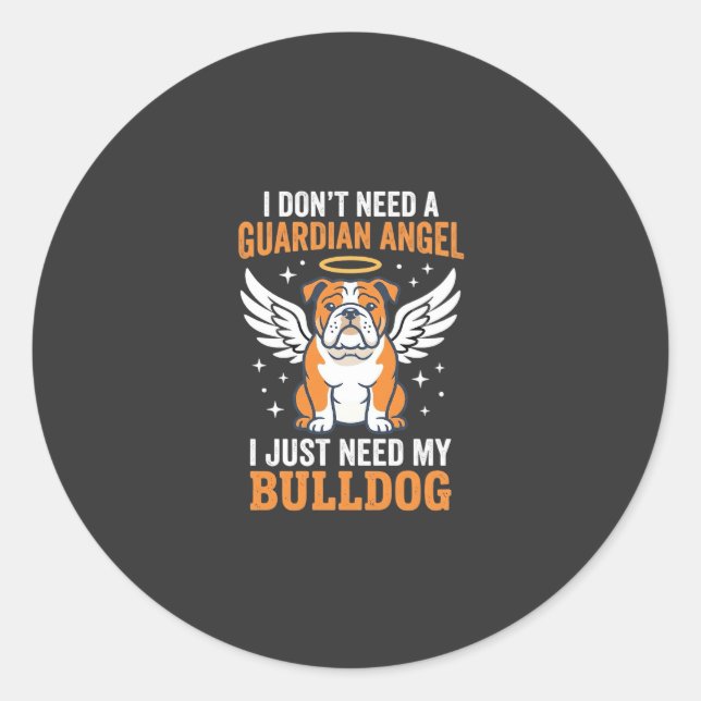 Adesivo Cachorro Anjo da Guarda Bulldog (Frente)
