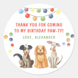 Adesivo Cachorro Aquarela Primeira Festa de aniversário OB