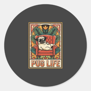 Adesivo Cachorro Arte Popular Retro Pug