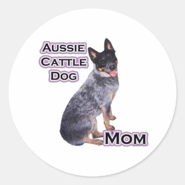 Adesivo Cachorro Australiano Mãe 4 - Vinheta (Frente)