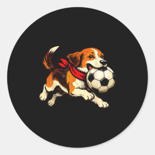 Adesivo Cachorro Beagle Engraçado Jogando Dia de Jogo de F
