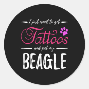 Adesivo Cachorro Beagle Tattoo Engraçado Cachorro Mãe Dota