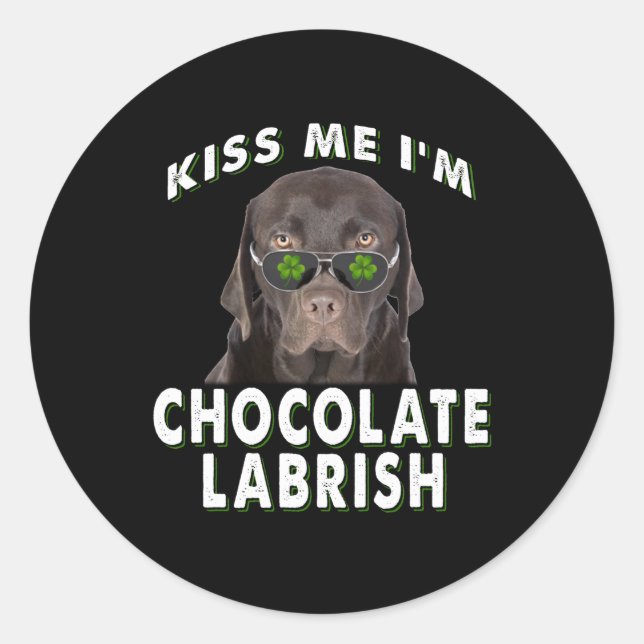 Adesivo Cachorro | Beije-me Sou Chocolate Labrish (Frente)