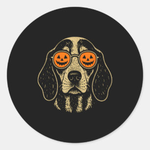 Adesivo Cachorro Bluetick Coonhound de Halloween com Abóbo