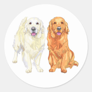 Adesivo Cachorro Bonito Amante de Cartoon Retriever Golden