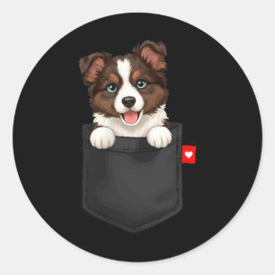 Adesivo Cachorro Border Collie Em Poc Espiando Cachorrinho