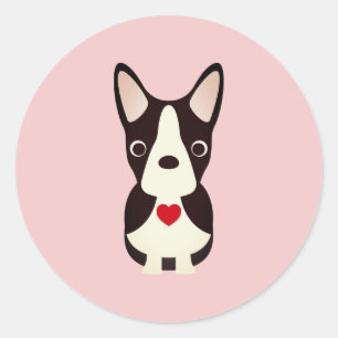 Adesivo Cachorro Boston Terrier no Dia dos Namorados, Dia 