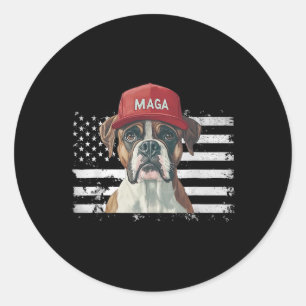Adesivo Cachorro-Boxer Vestindo Cachorros-Bandeira America