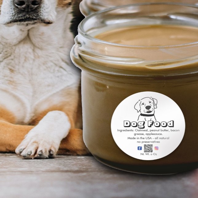 Adesivo Cachorro branco caseiro trata comida de estimação (Criador carregado)