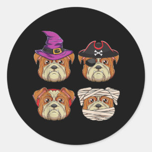 Adesivo Cachorro-Bulldog Dia de as Bruxas engraçado - Cach