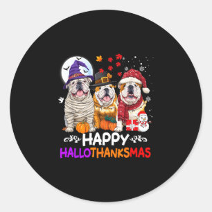 Adesivo Cachorro bulldog fofo hallothanksmas halloween