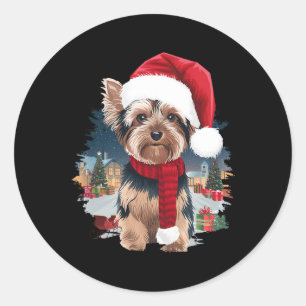 Adesivo Cachorro Cachorro Cachorro Noel Hat Scarf Winter H