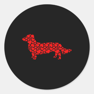 Adesivo Cachorro Cachorro Curto Silhueta Coração Va
