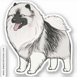 Adesivo Cachorro Cachorro de Keeshond Desenho Keesie Vinil