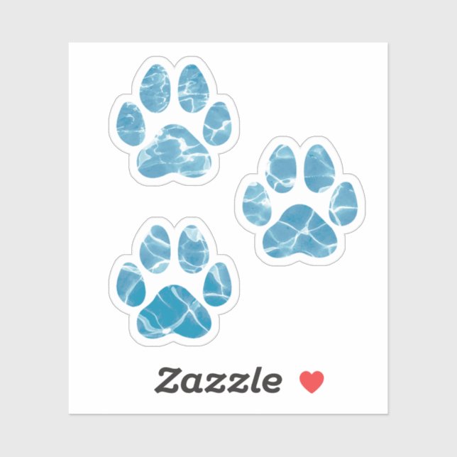 Adesivo Cachorro Cachorro Lavar Patas Impressões Água (Folha)