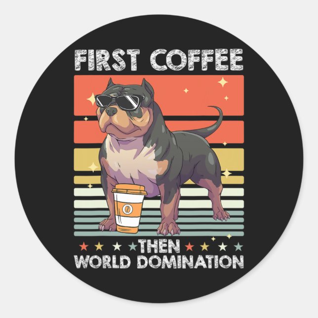 Adesivo Cachorro-Café - Pet American Bully (Frente)