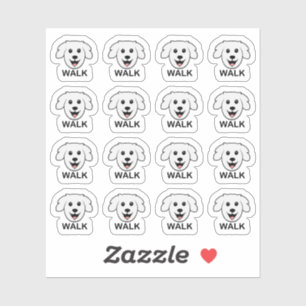 Adesivo Cachorro Caminhando Lembrete Leash Exercício Bujo