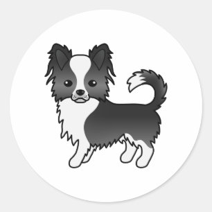 Adesivo Cachorro Casaco Chihuahua, preto e branco,