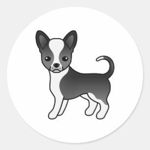 Adesivo Cachorro Casaco Chihuahua, preto e branco,