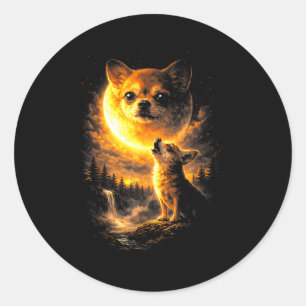 Adesivo Cachorro Chihuahua uivando para a lua cachorro eng