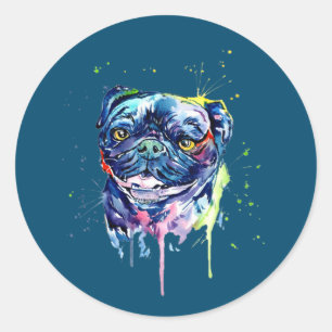 Adesivo Cachorro Colorido Pug Art Lover