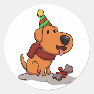 Adesivo Cachorro com desenho animado de festa escolher c