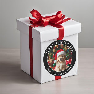 Adesivo Cachorro com Papai Noel Personalizado no Natal
