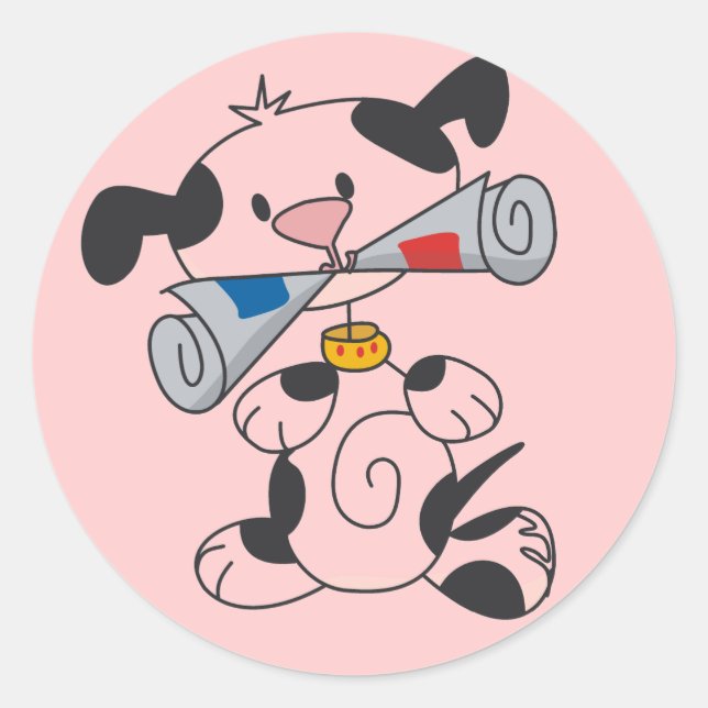 Adesivo Cachorro com T-shirts de jornal e presentes (Frente)